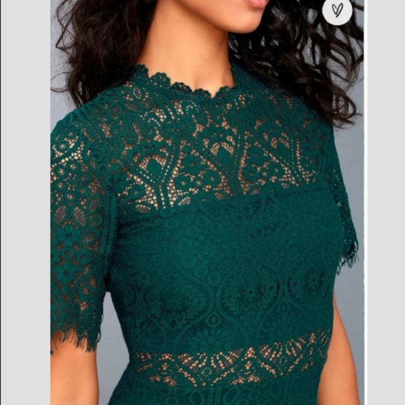 Lulus Remarkable Forest Green Lace Dress - Picture 10 of 10